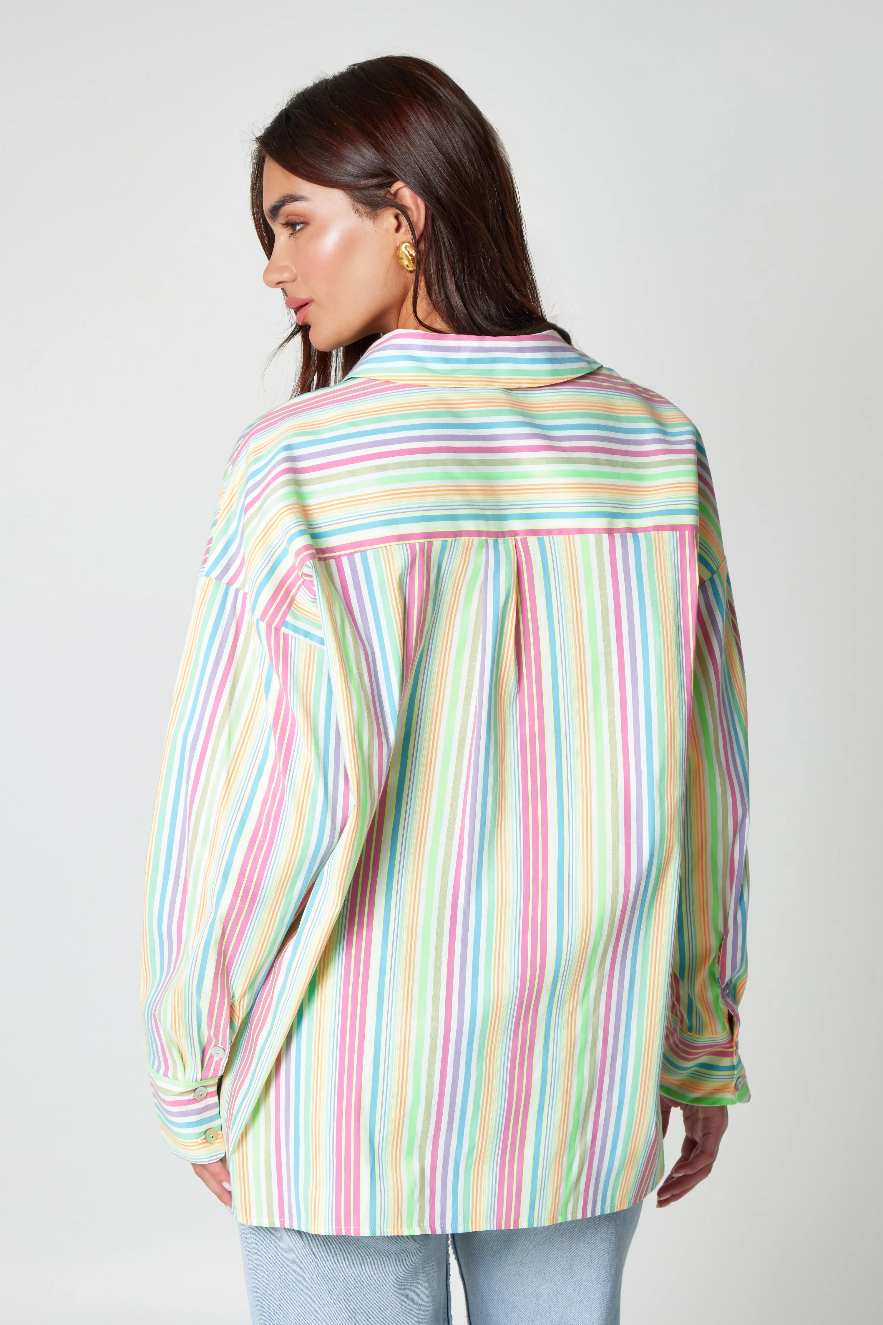 Multi Oversized Striped Shirt
