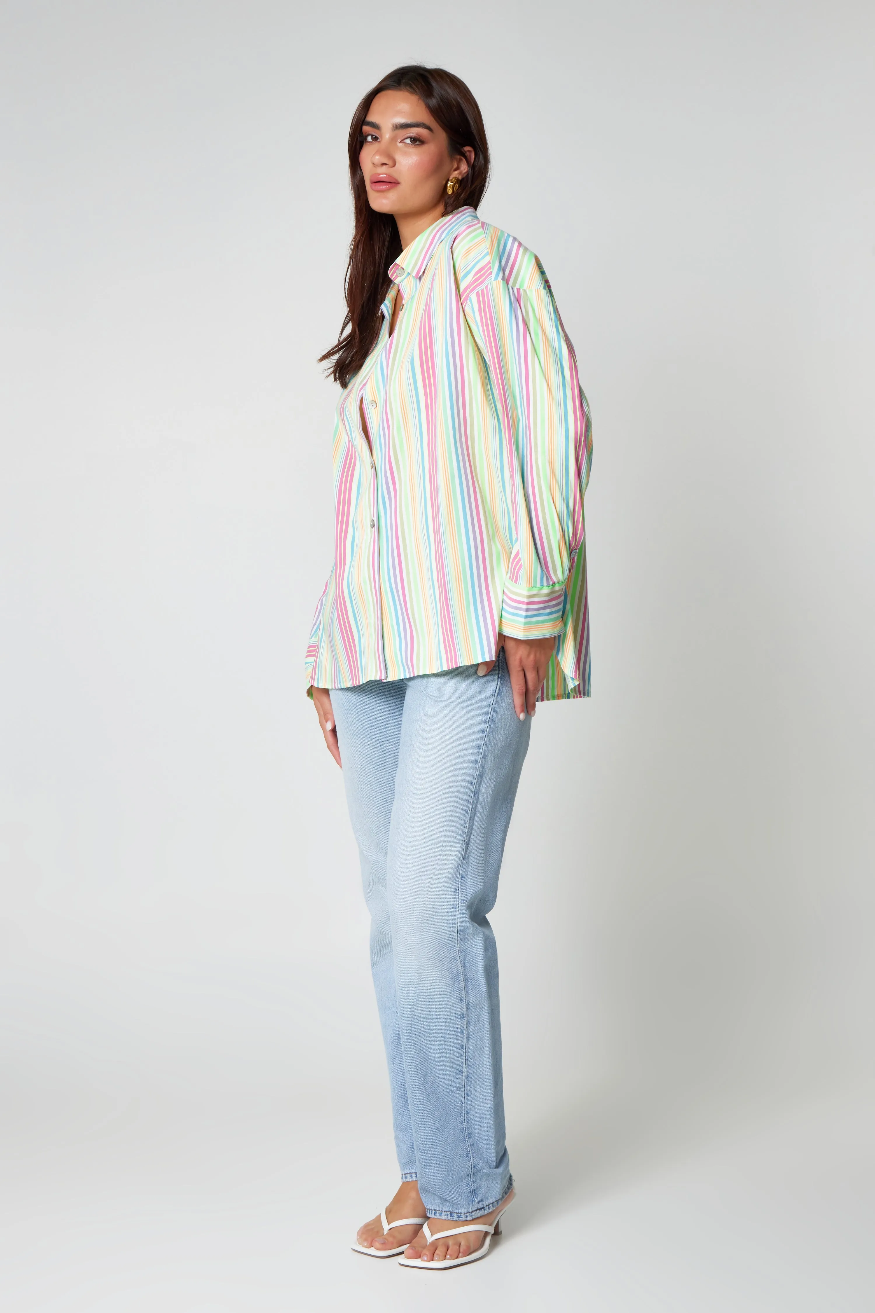 Multi Oversized Striped Shirt