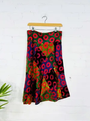 Multi Patch Screen Print Midi Skirt