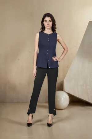 Navy button Vest