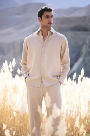 Nyoma Woollen Shirt - Man & Nyoma Woollen Pants - Man (Natural)