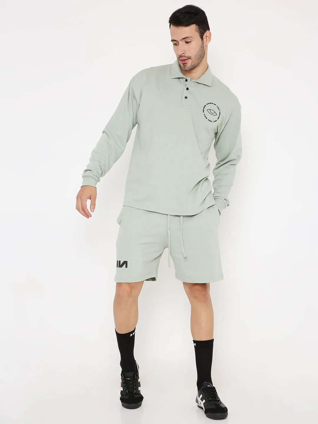 Oversized Polo T-shirt - Camping Green