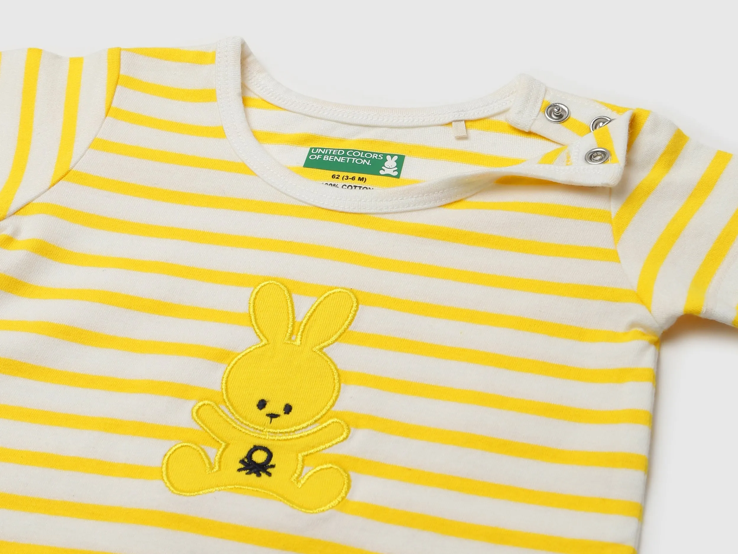 Pack of 2 Regular Fit Round Neck Striped and Printed Baby T-Shirts