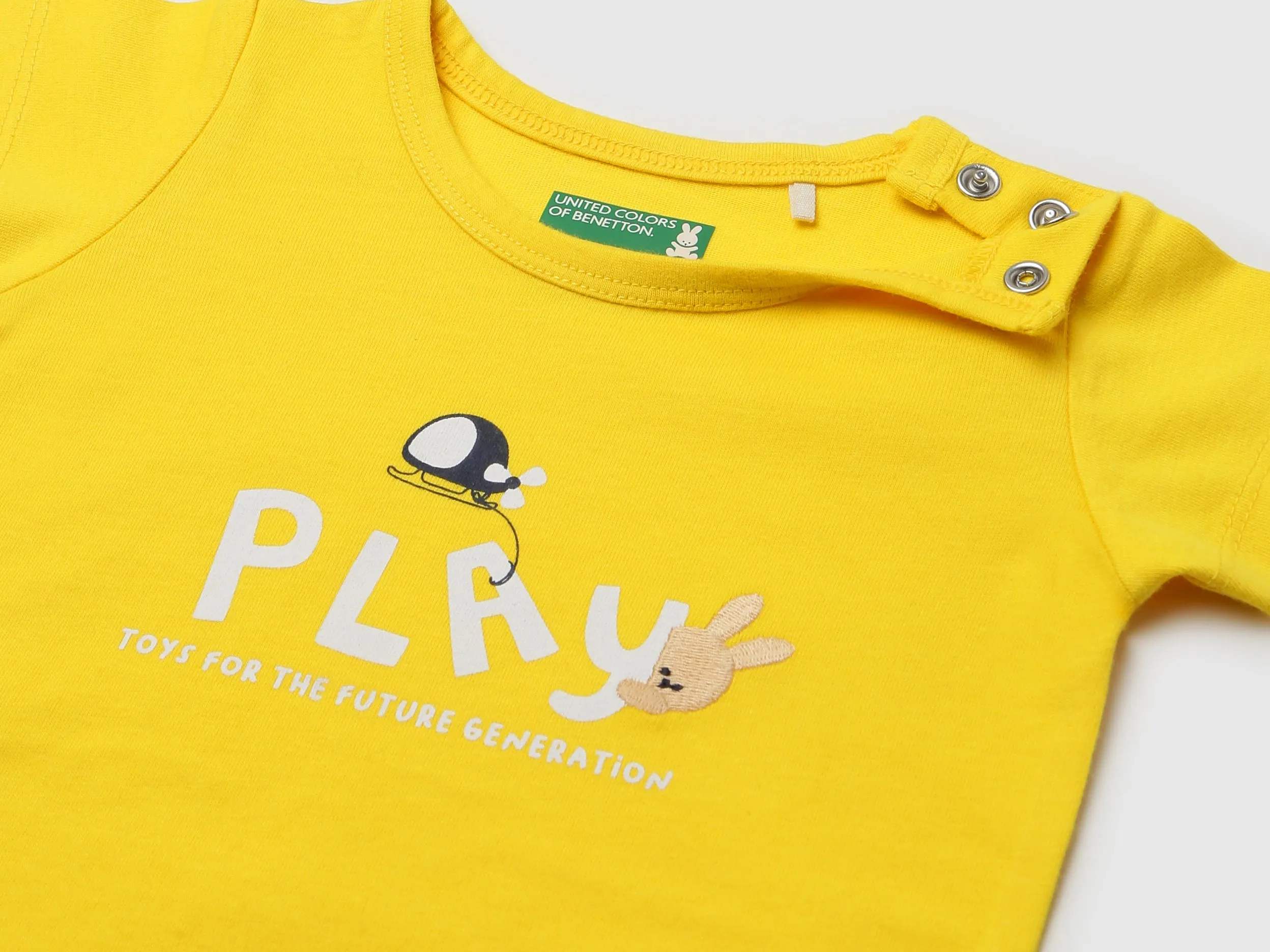 Pack of 2 Regular Fit Round Neck Striped and Printed Baby T-Shirts