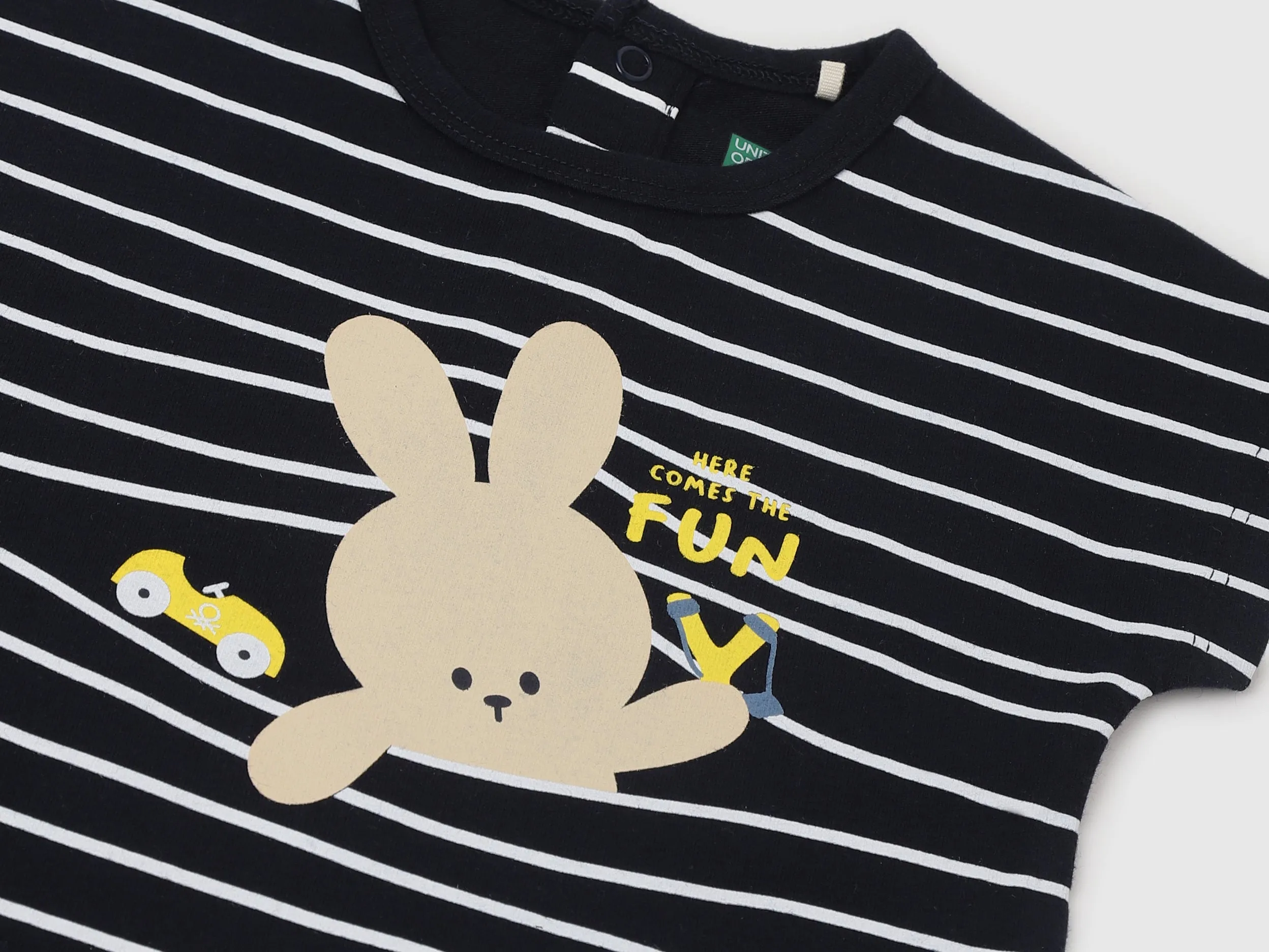 Pack of 3 Regular Fit Round Neck Printed and Striped Baby T-Shirts