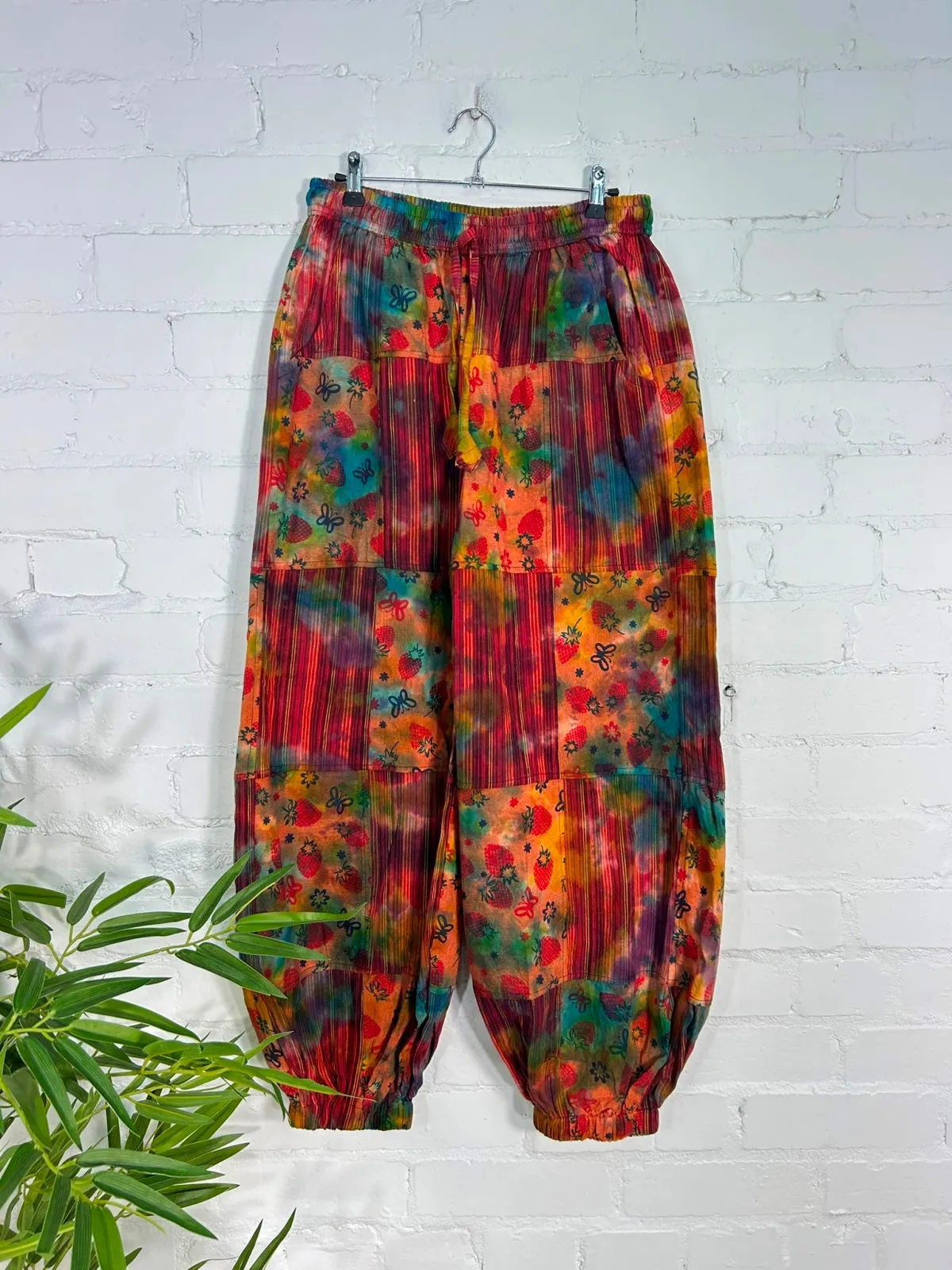 Patch & Tie Dye Harem Trousers