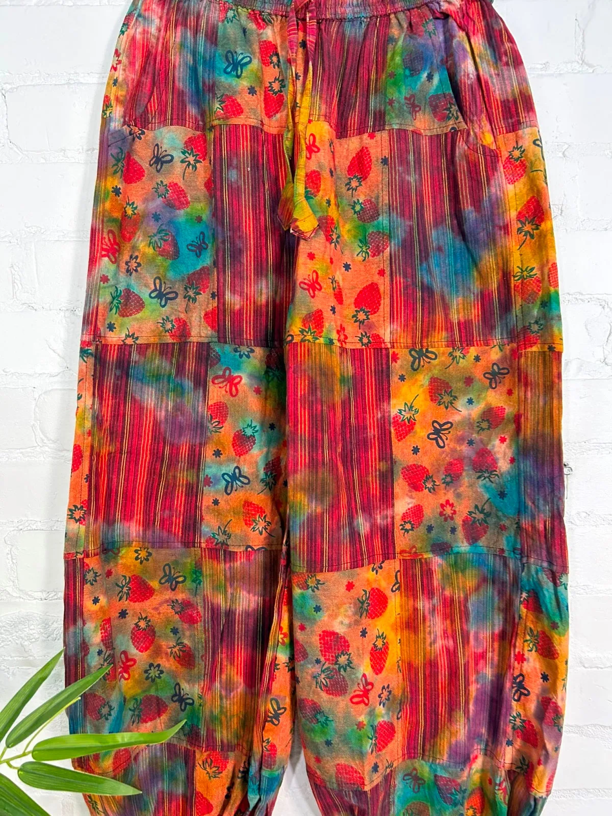 Patch & Tie Dye Harem Trousers