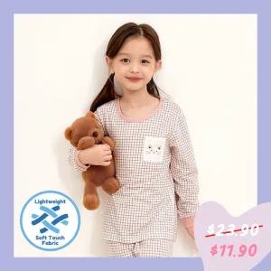 Pink Checked Meow Sleep Set (Comfy-Fit) 2308U05