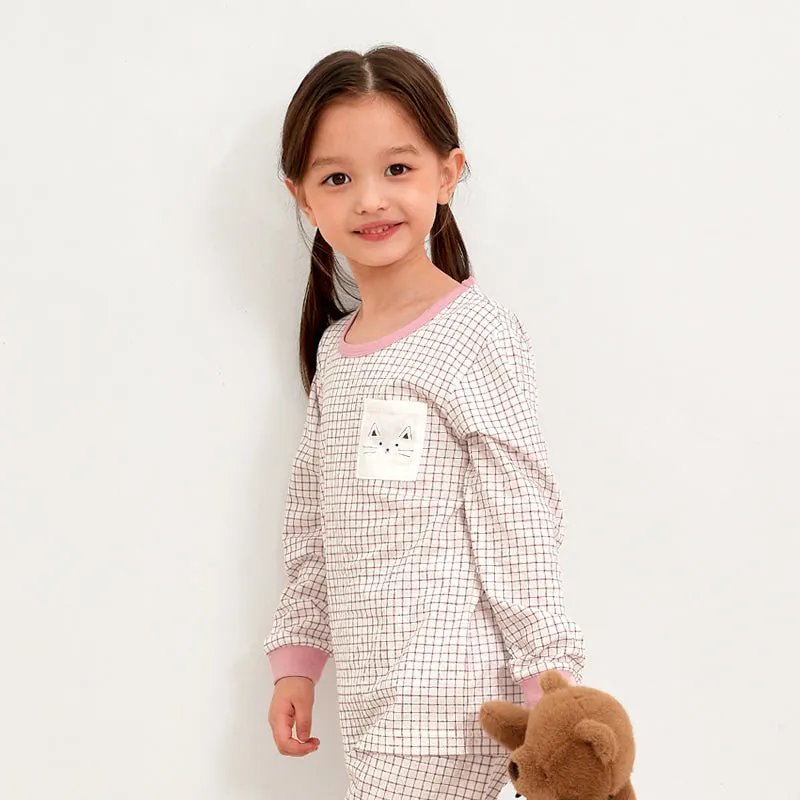 Pink Checked Meow Sleep Set (Comfy-Fit) 2308U05