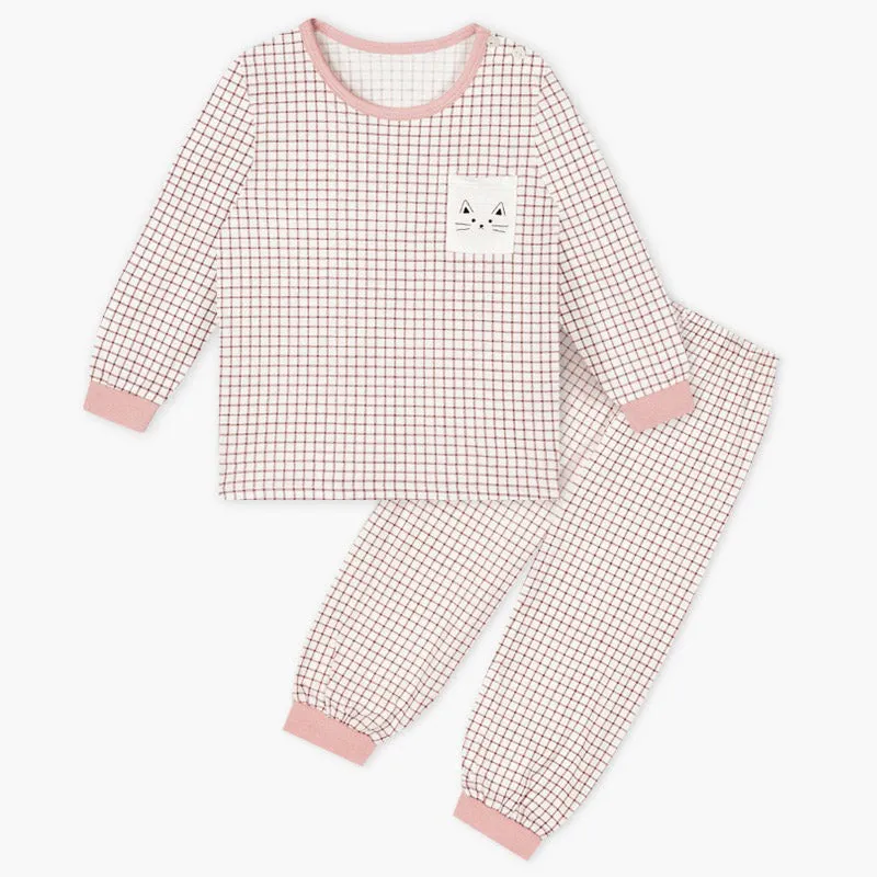 Pink Checked Meow Sleep Set (Comfy-Fit) 2308U05