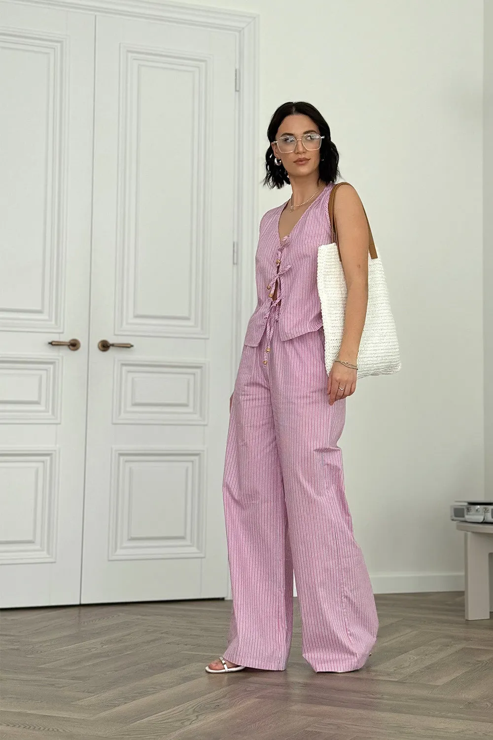 Pink cotton suit