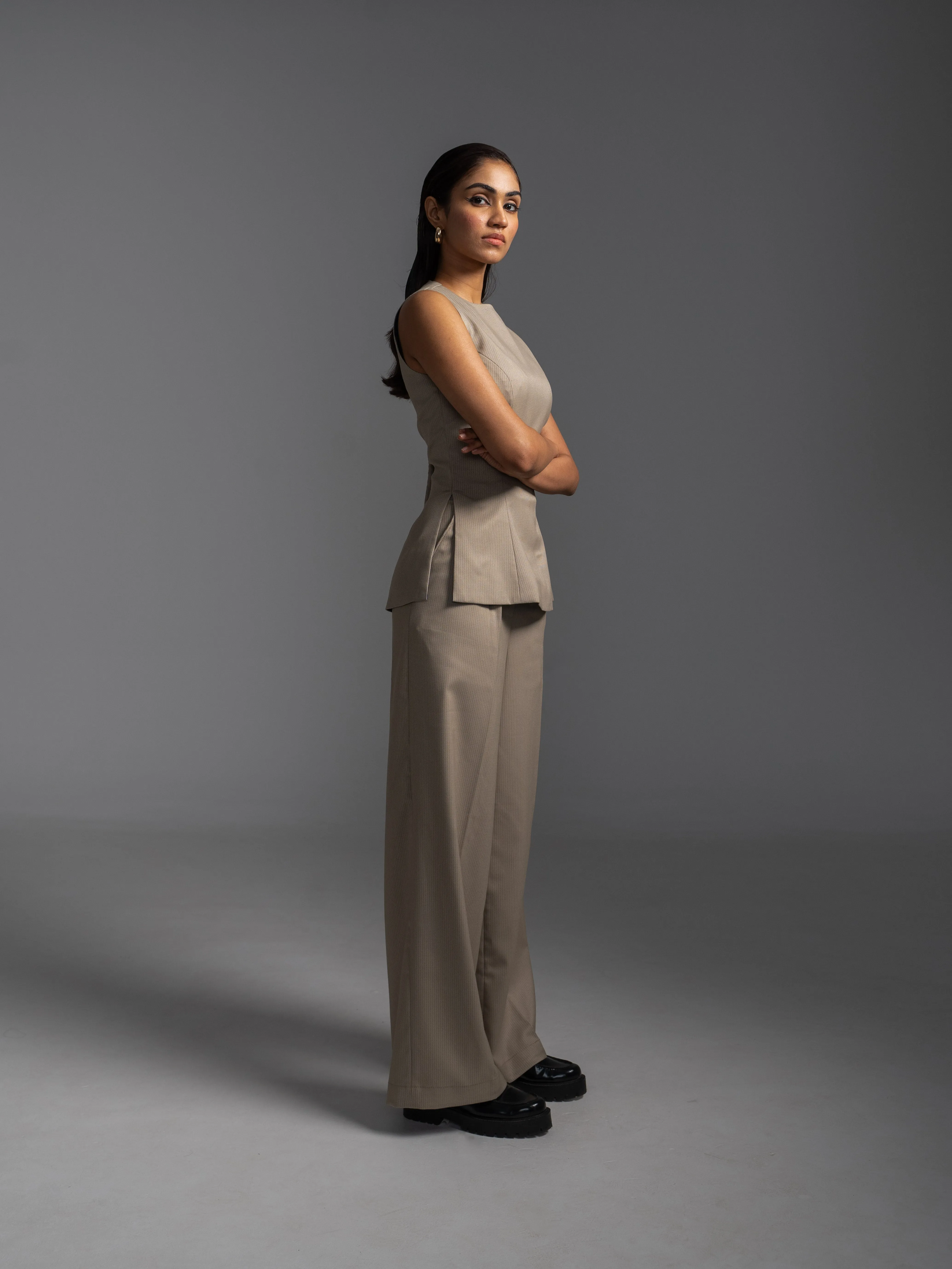 PINSTRIPE BEIGE SET