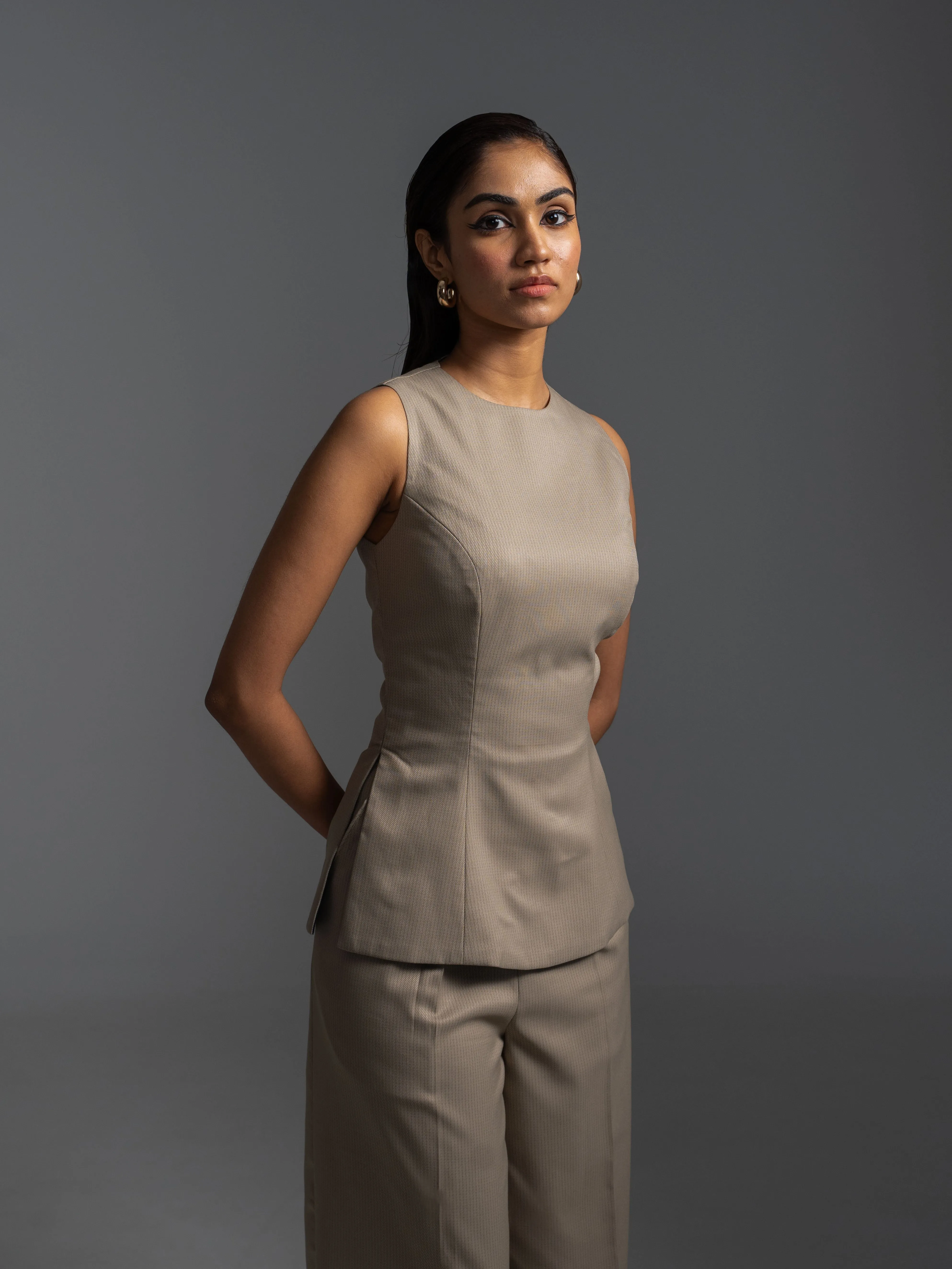 PINSTRIPE BEIGE SET