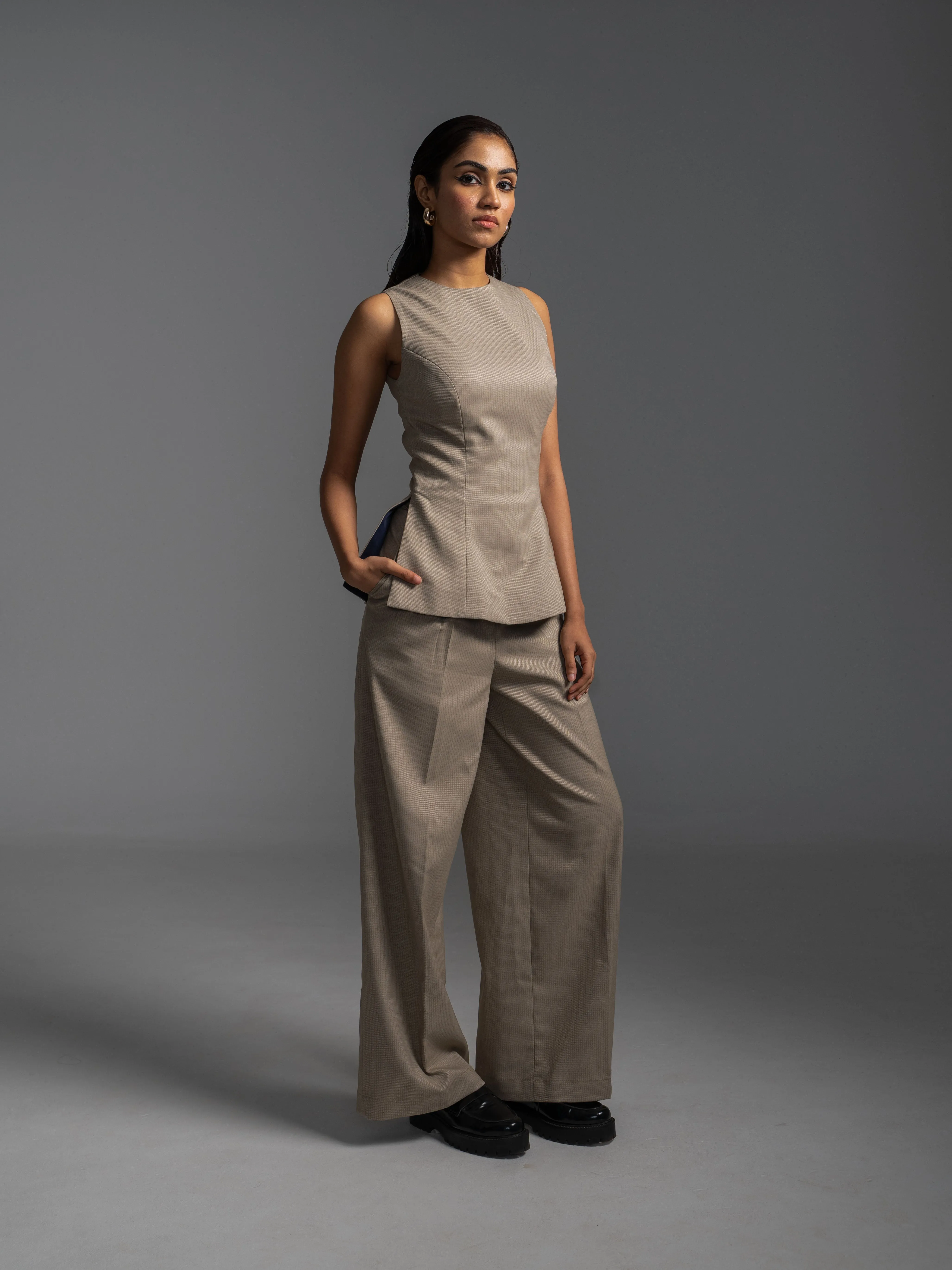 PINSTRIPE BEIGE SET