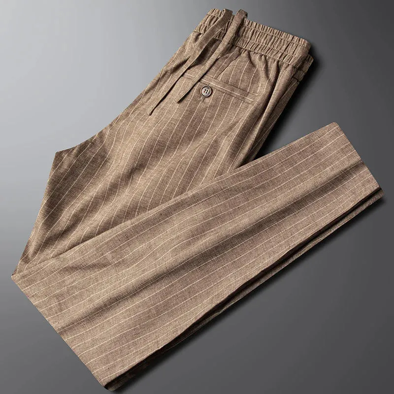 Pinstripe Relaxed Tapered Pants