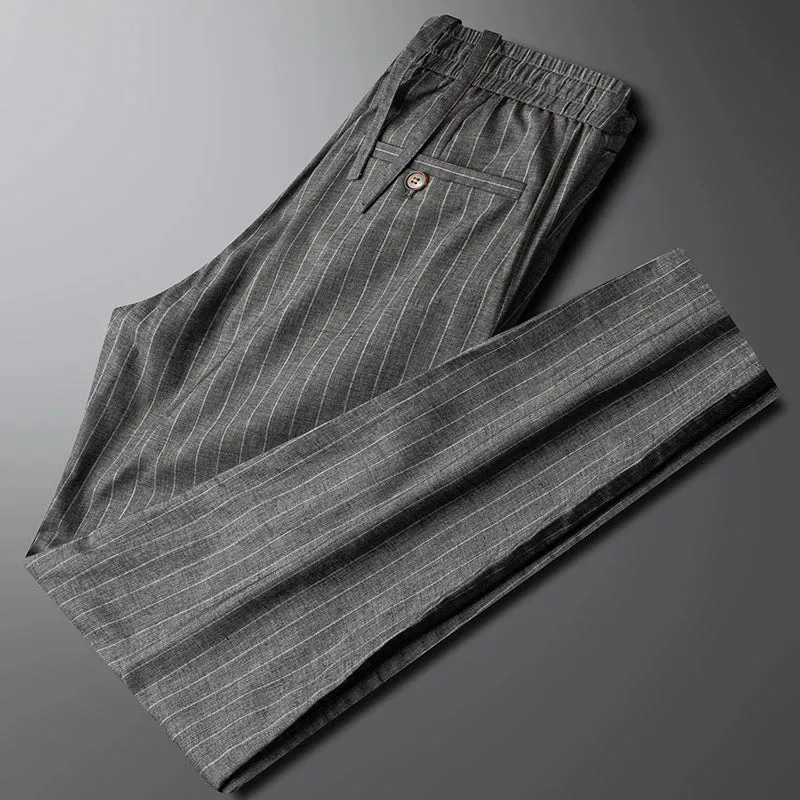 Pinstripe Relaxed Tapered Pants