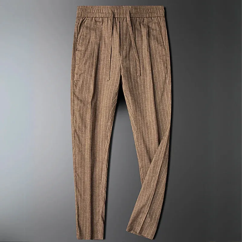 Pinstripe Relaxed Tapered Pants