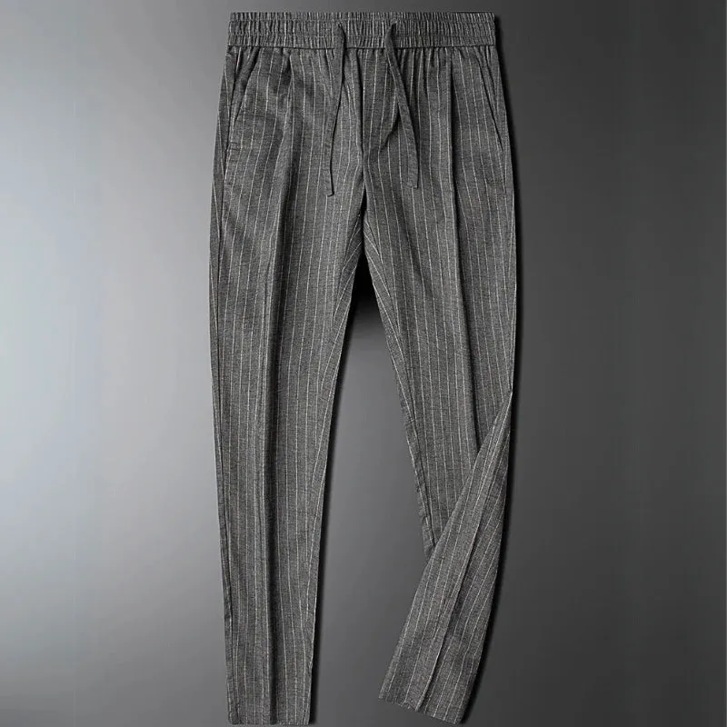 Pinstripe Relaxed Tapered Pants