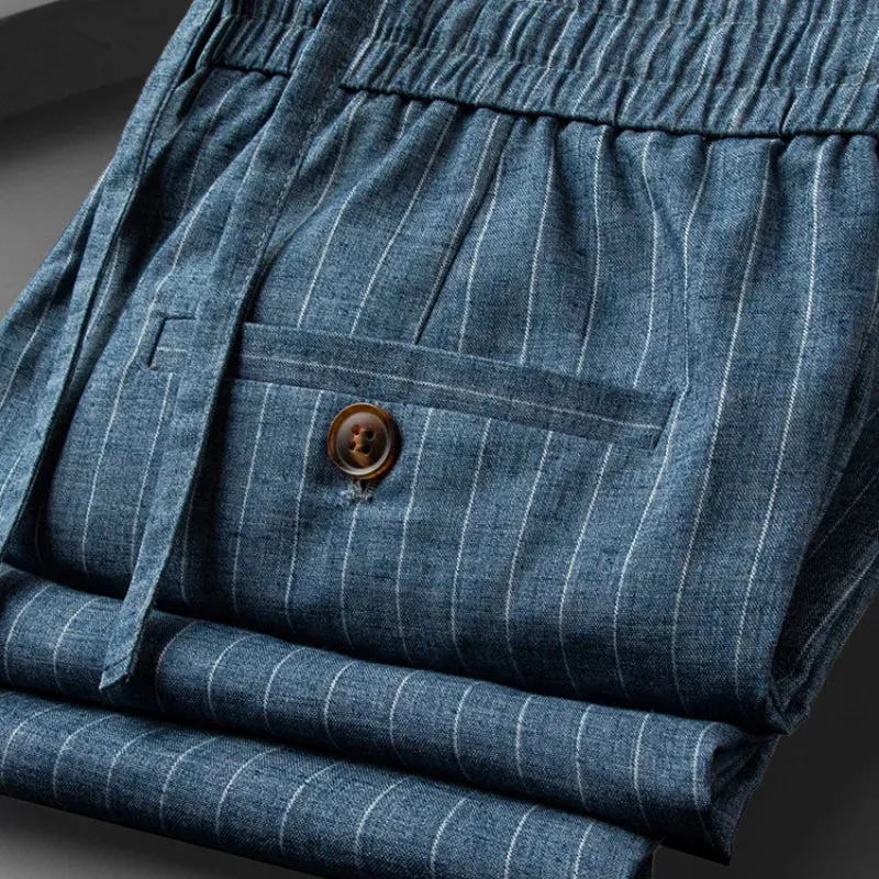 Pinstripe Relaxed Tapered Pants
