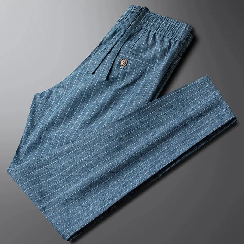 Pinstripe Relaxed Tapered Pants