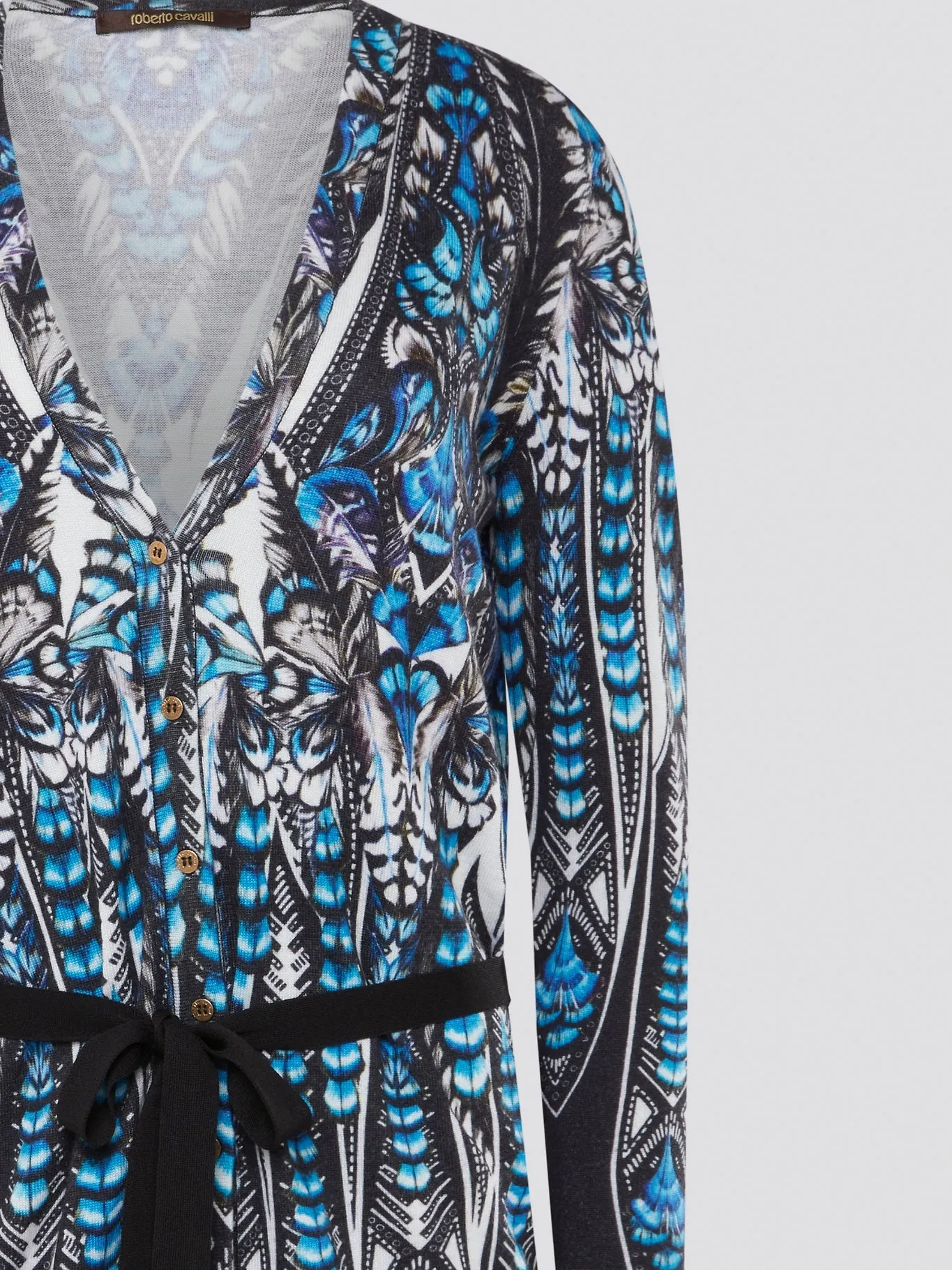 Printed Tie-Front Cardigan