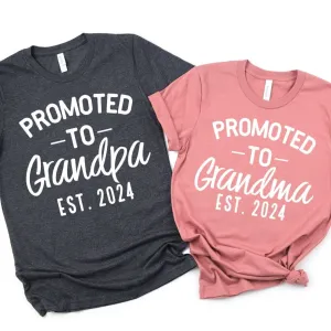 Promoted to Grandma / Grandpa EST (Customize the Year Date)