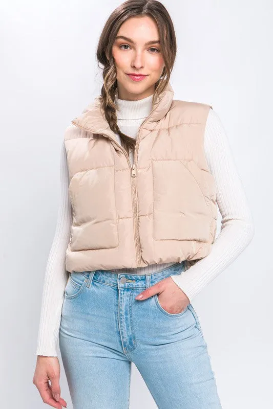Puffer Vest With Pockets in 5 Fall Colors