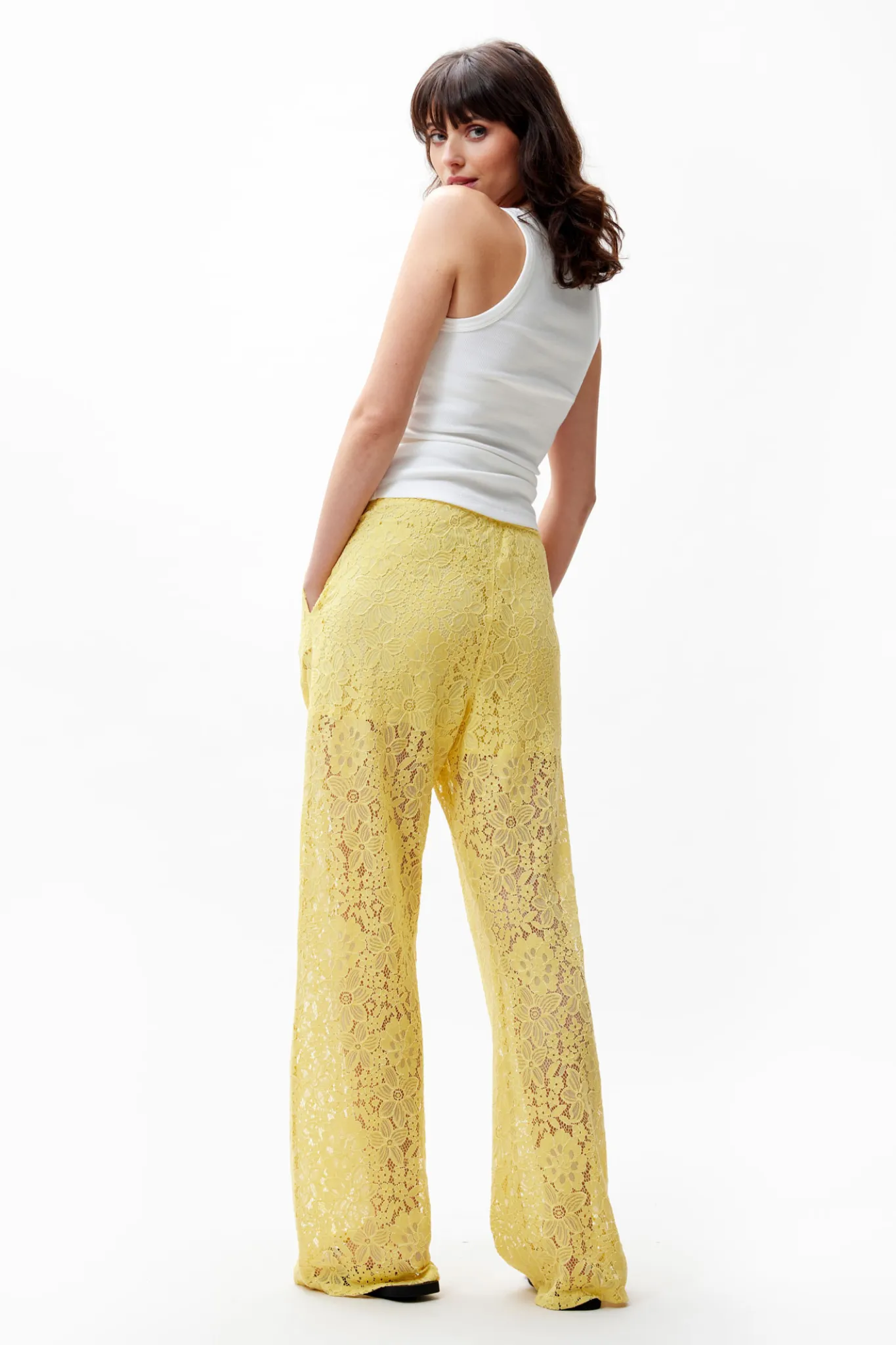 PULL ON LACE PANTS - CITRON