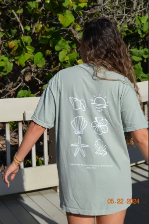"mightier than the waves" t- shirt