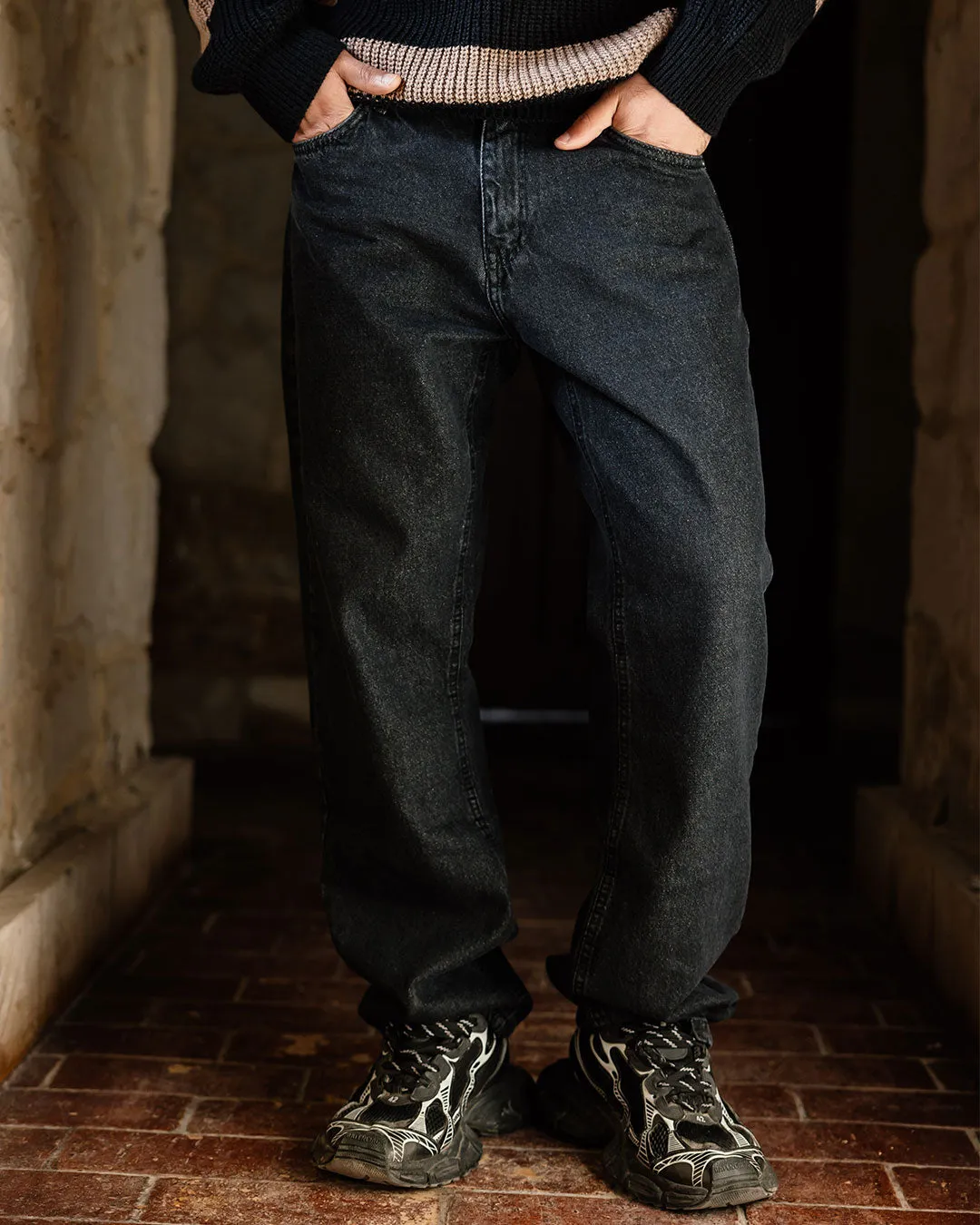 Relaxed Fit Men Denim Pants
