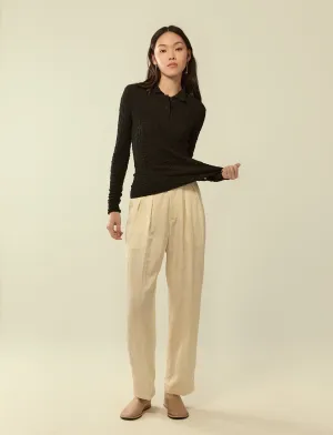 relaxed fit pleated trousers