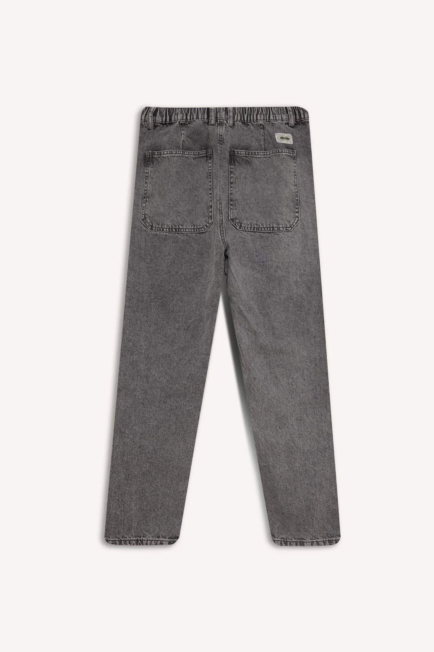 Relaxed Slouchy Fit Wide Leg Washed Jeans
