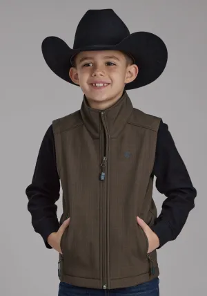 Roper Kids Boys Bonded Fleece Chocolate Brown Poly/Spandex Softshell Vest