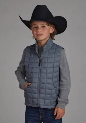 Roper Kids Boys Polyfill Parachute Silver Blue 100% Nylon Softshell Vest