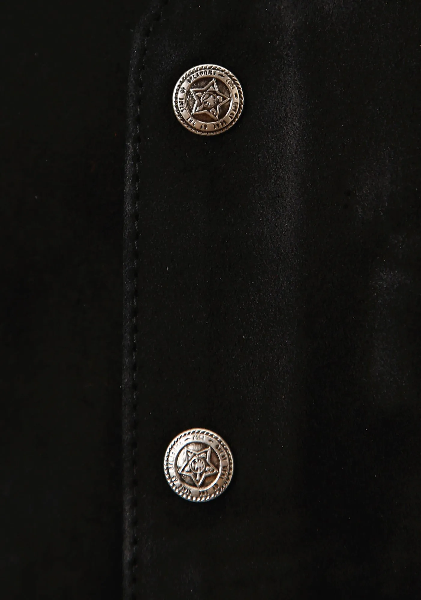 Roper Mens Antique Brass Front Yokes Black Suede Tall Leather Vest