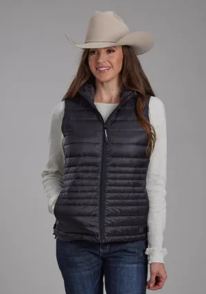 Roper Womens Down Proof Coated Black 100% Nylon Softshell Vest