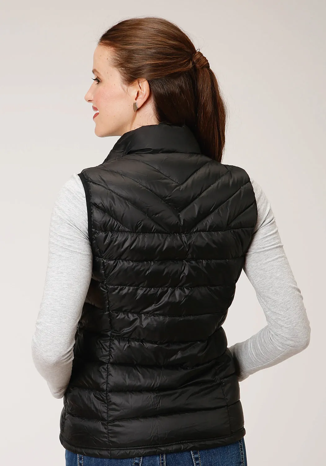 Roper Womens Parachute Down Fill Black 100% Nylon Softshell Vest