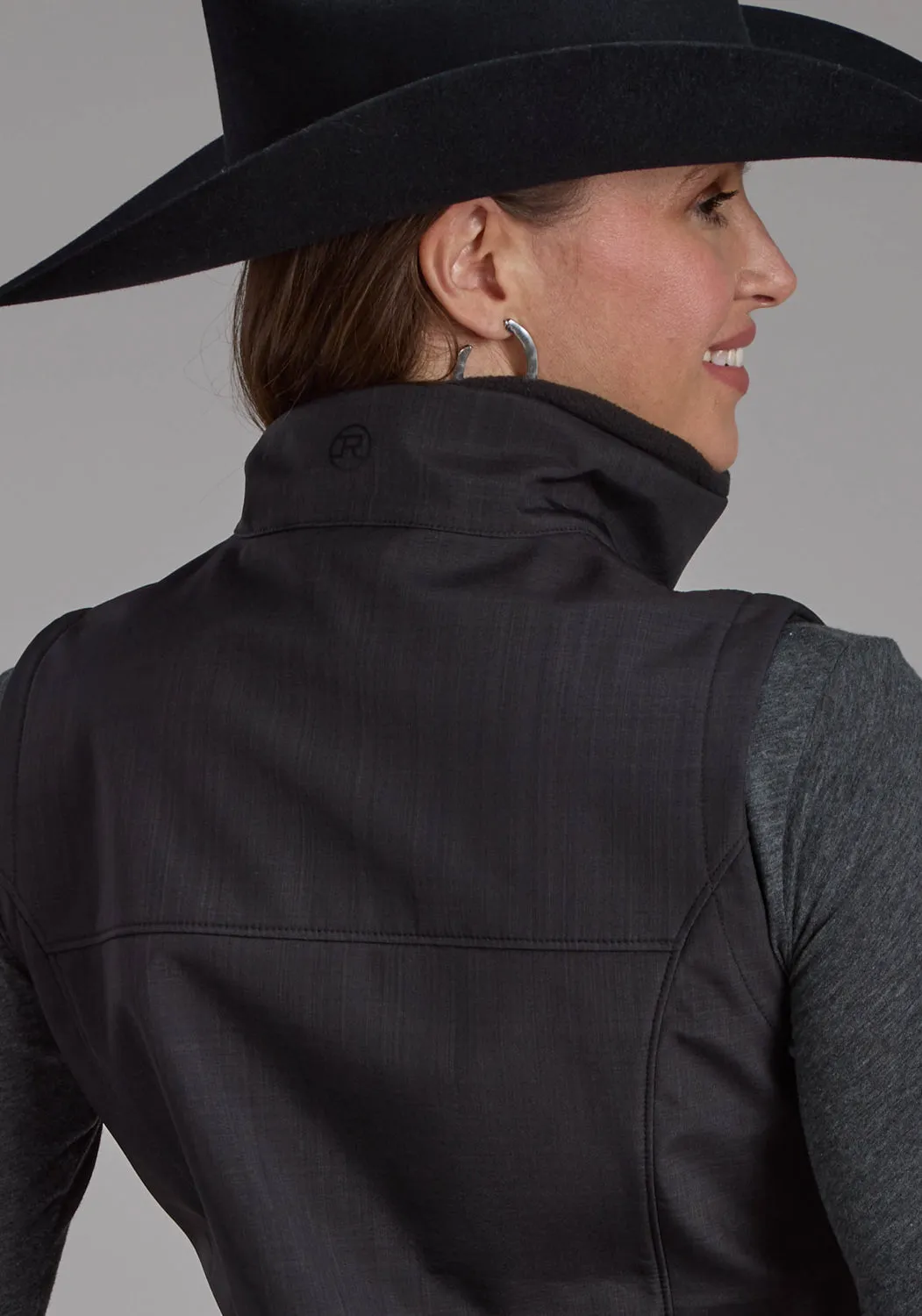 Roper Womens Technical Fleece Charcoal Fleece Softshell Vest