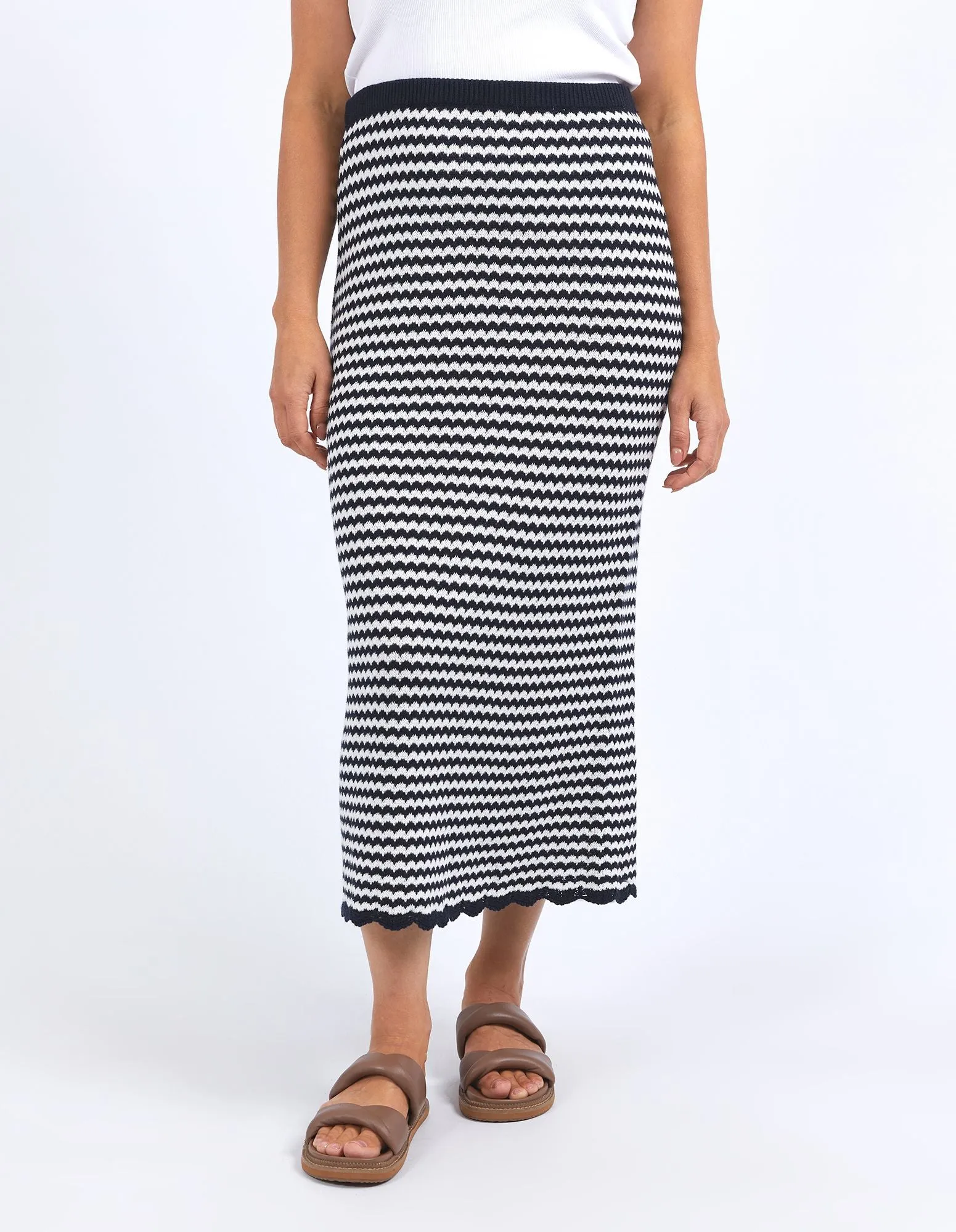 Rosie Stripe Skirt - Navy/White