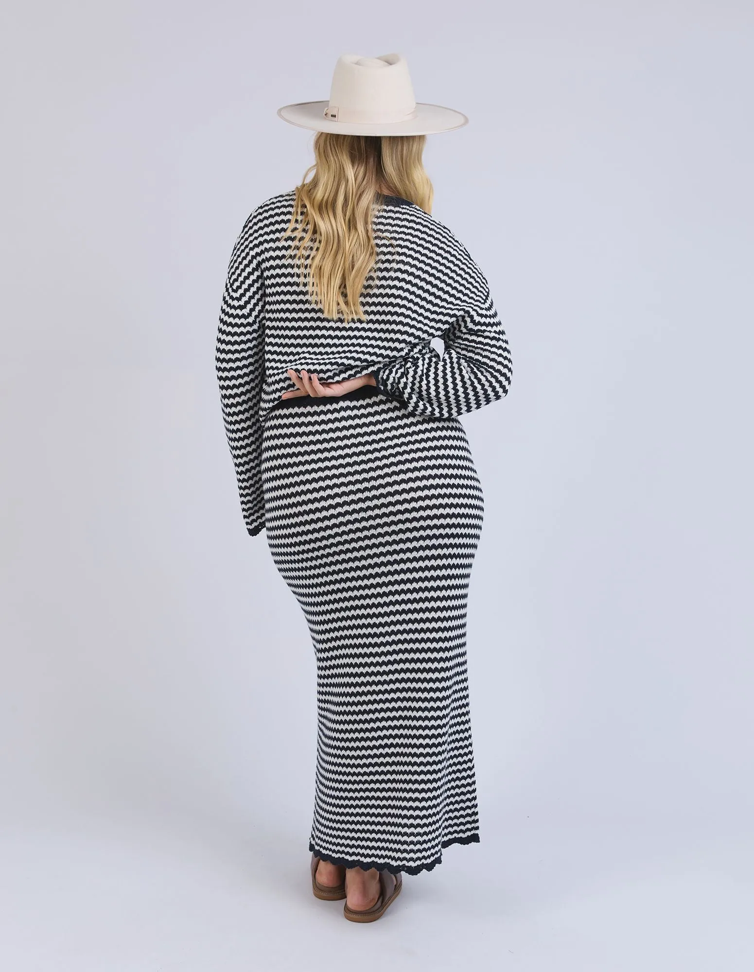 Rosie Stripe Skirt - Navy/White