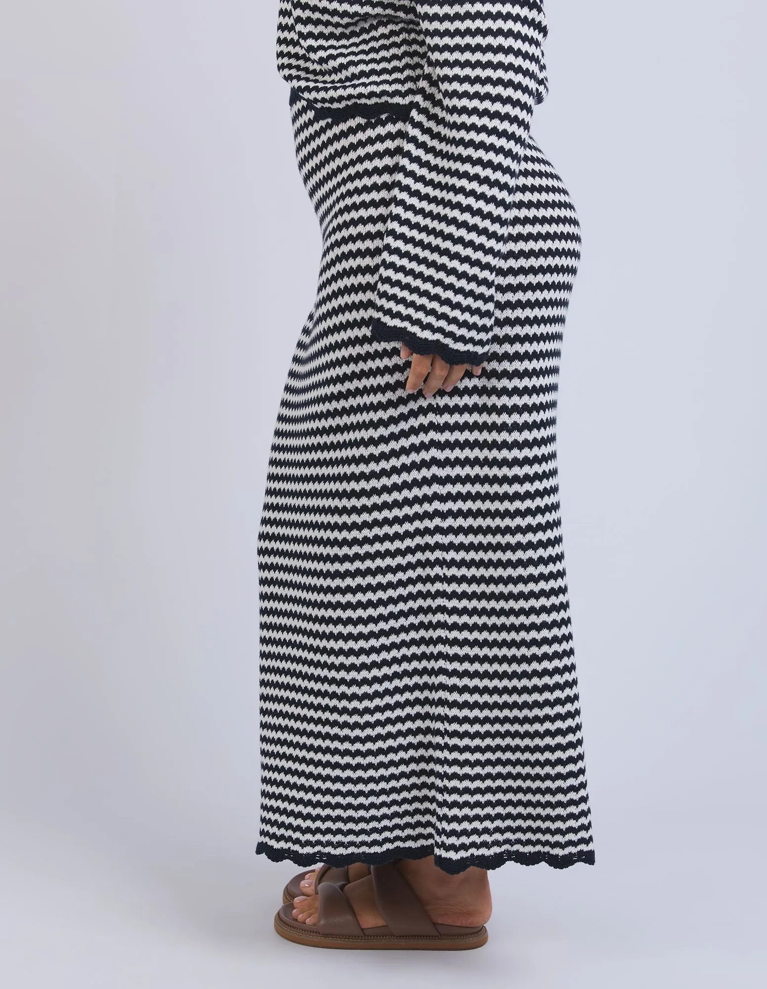 Rosie Stripe Skirt - Navy/White