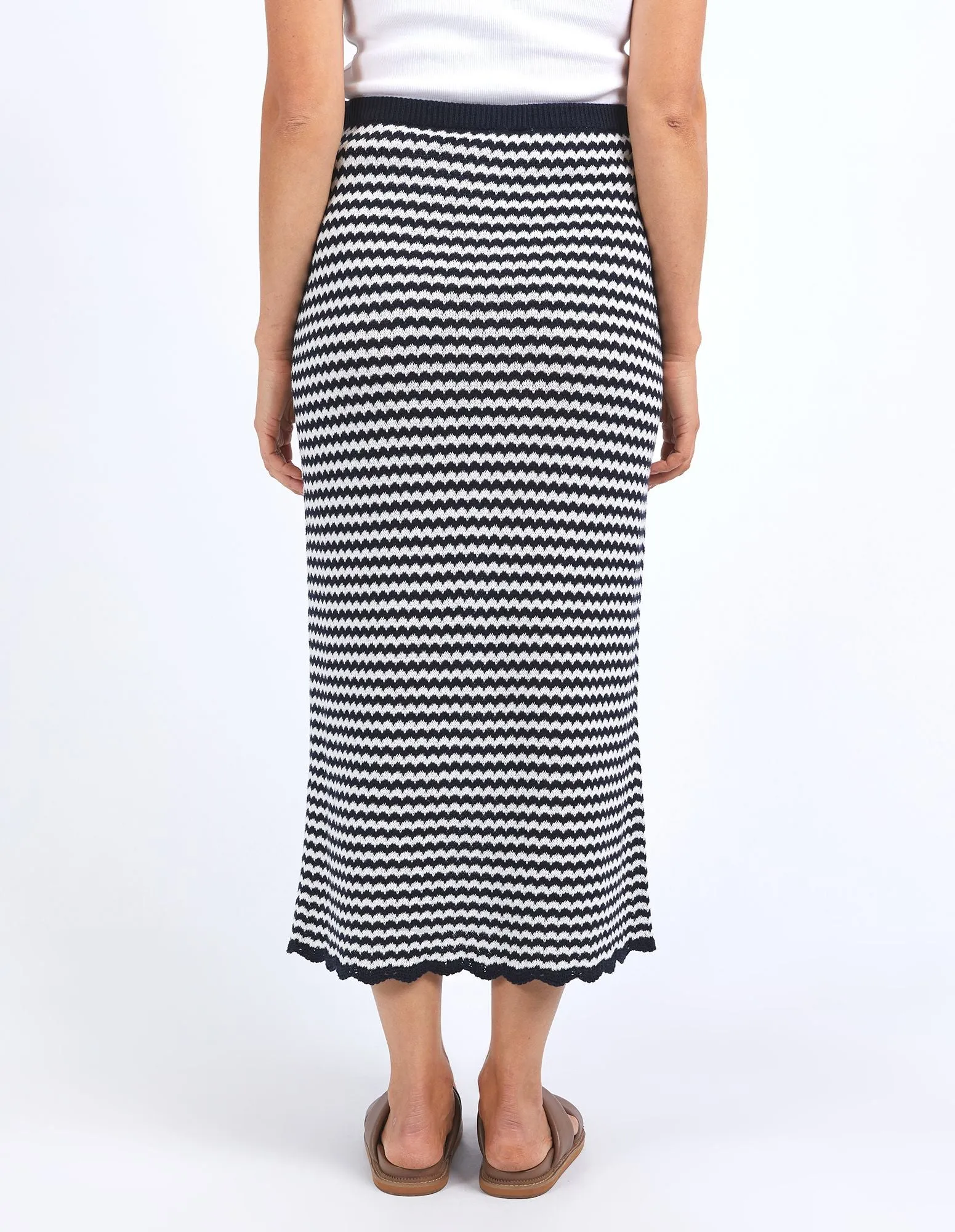 Rosie Stripe Skirt - Navy/White