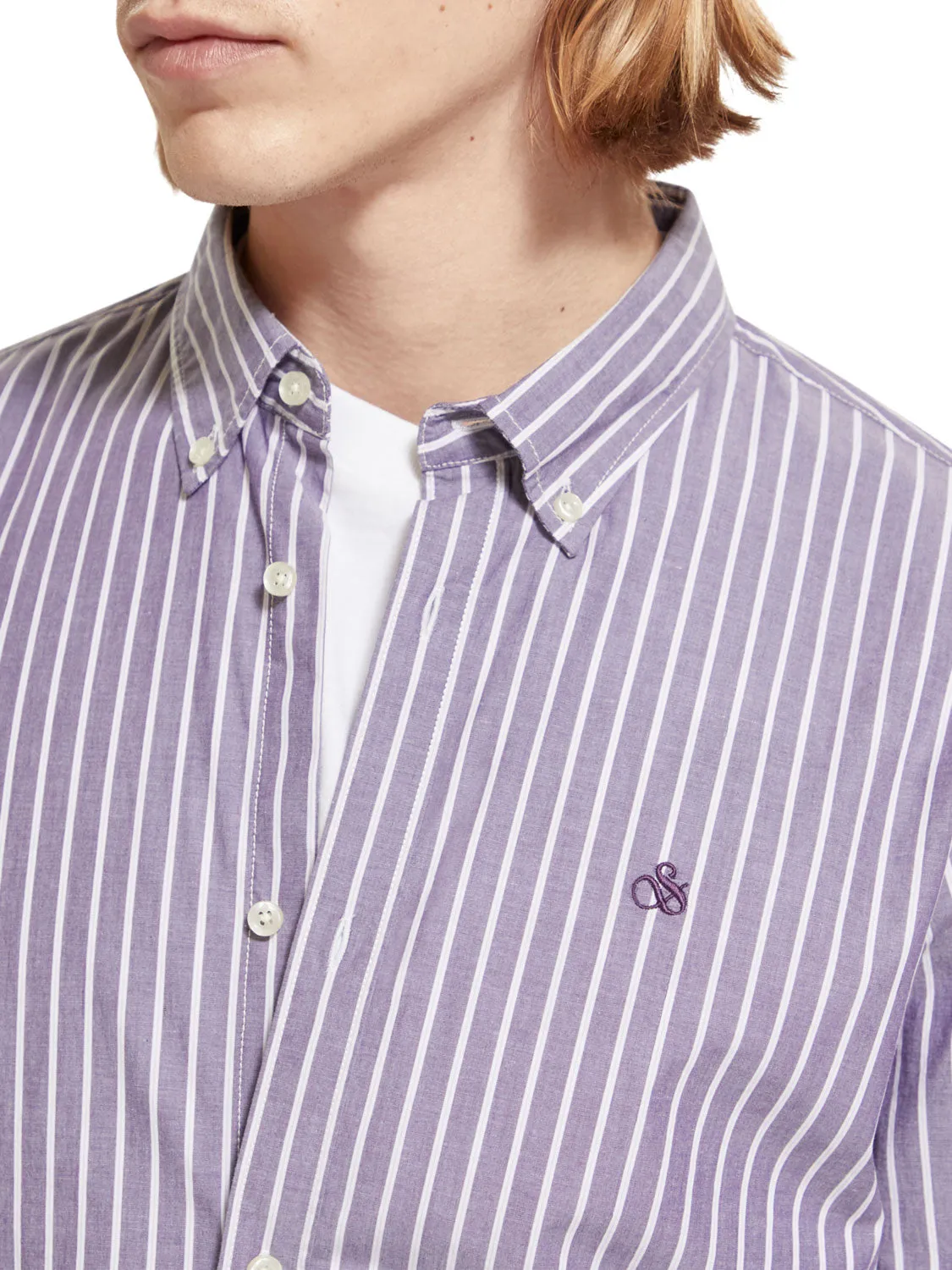 SCOTCH & SODA ESSENTIAL POPLIN STRIPE SHIRT 174521