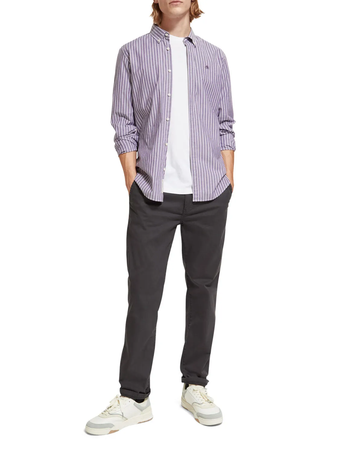 SCOTCH & SODA ESSENTIAL POPLIN STRIPE SHIRT 174521