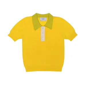 Seamless Knit Polo Shirt Lemonade, Yellow