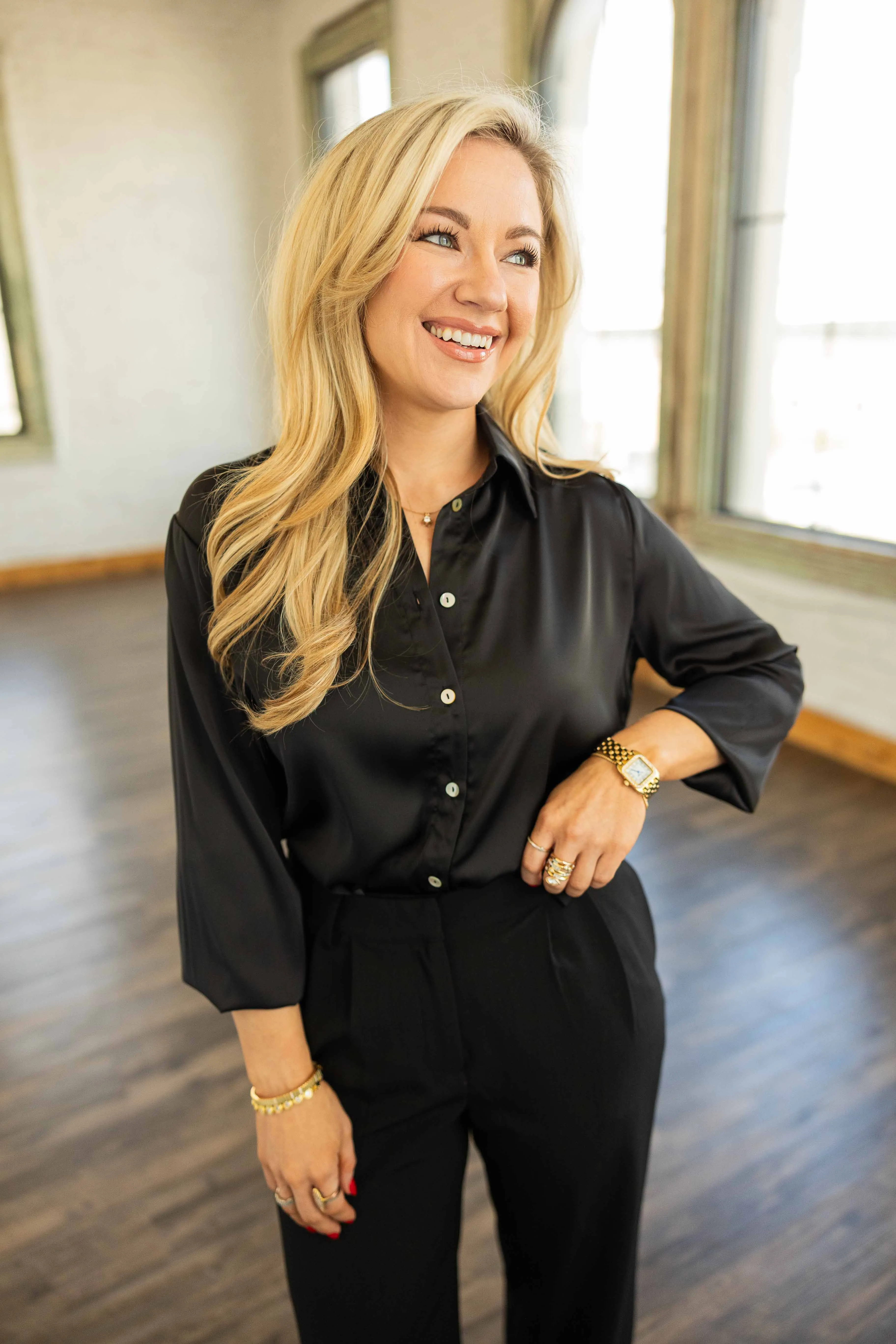 SELAH LONG SLEEVE BUTTON DOWN BODYSUIT