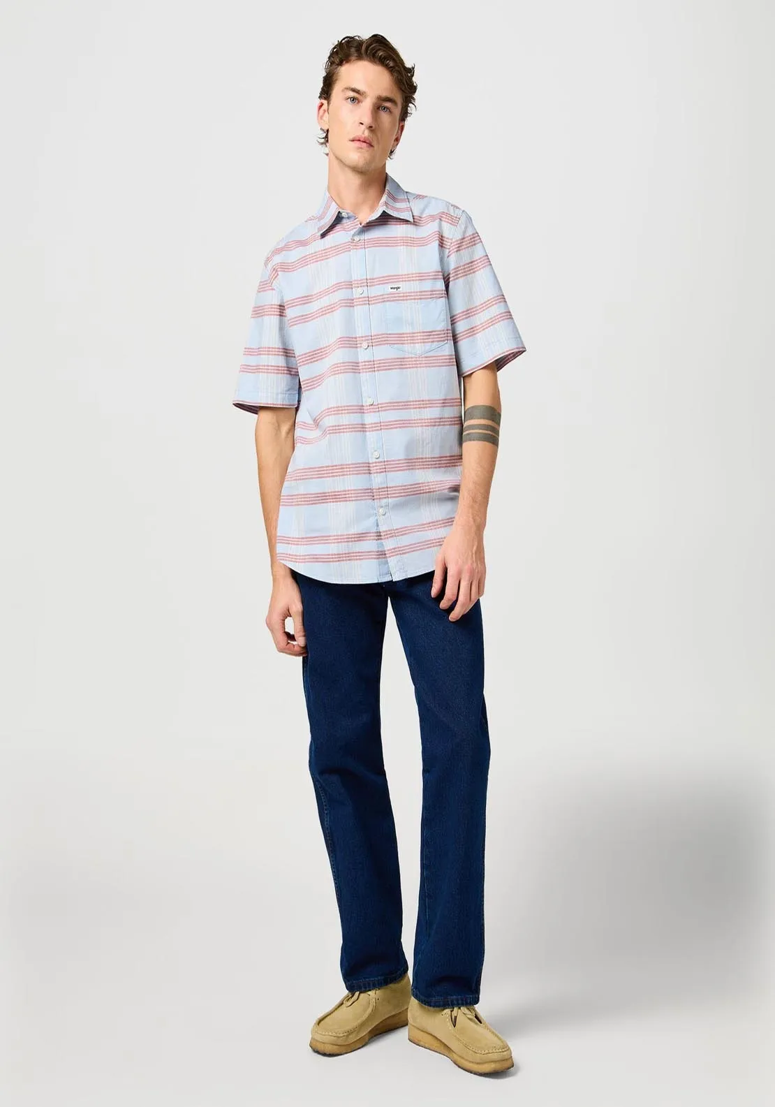 Short Sleeve Stripe Shirt - Niagara Mist