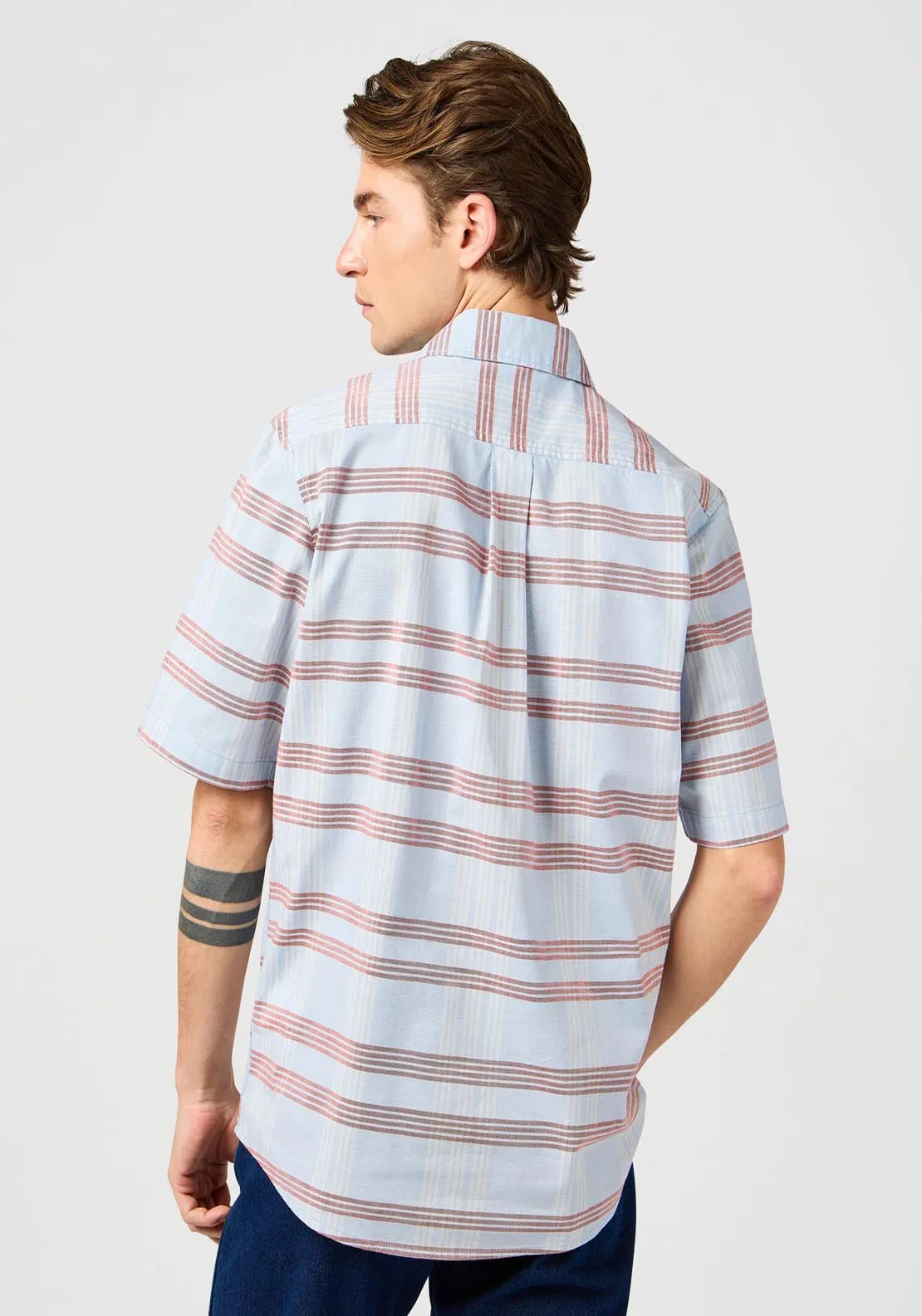 Short Sleeve Stripe Shirt - Niagara Mist