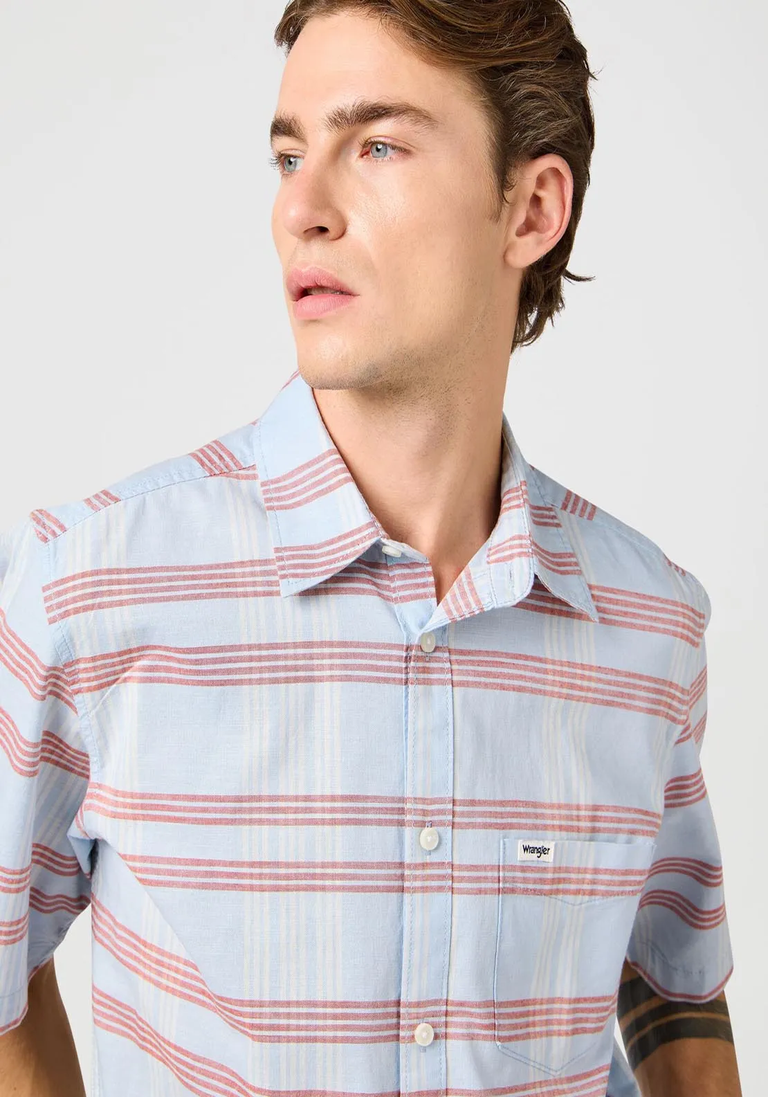 Short Sleeve Stripe Shirt - Niagara Mist