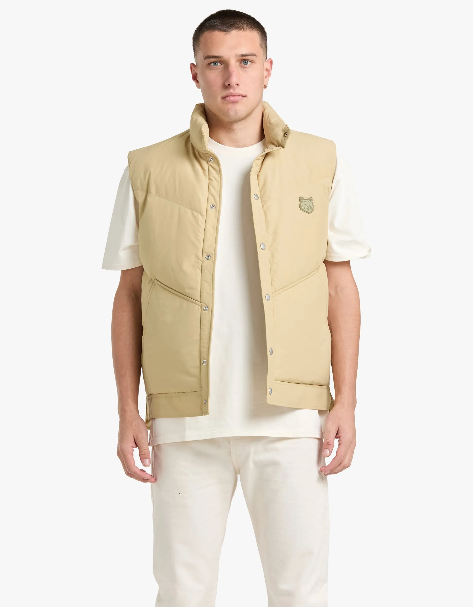 Sleeveless Puffer Vest - Canvas